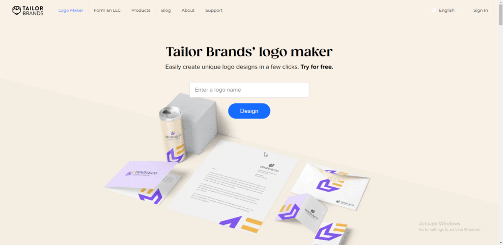 Tailorbrands logo maker