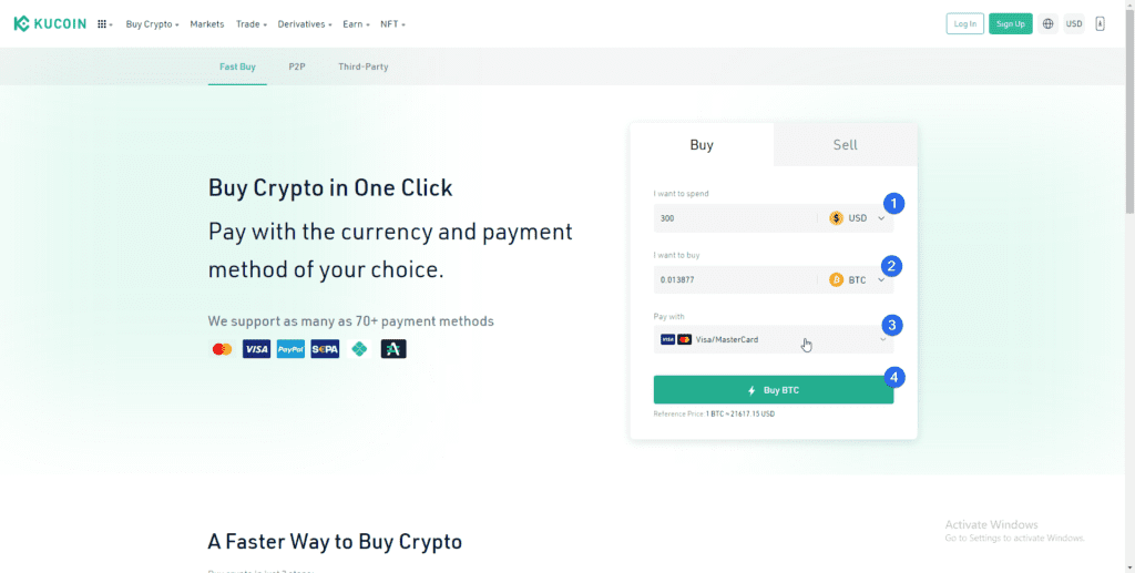 how to buy crypto on kucoin