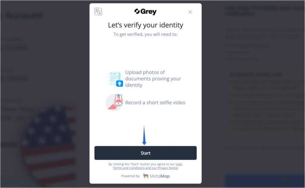 begin grey account ID verification