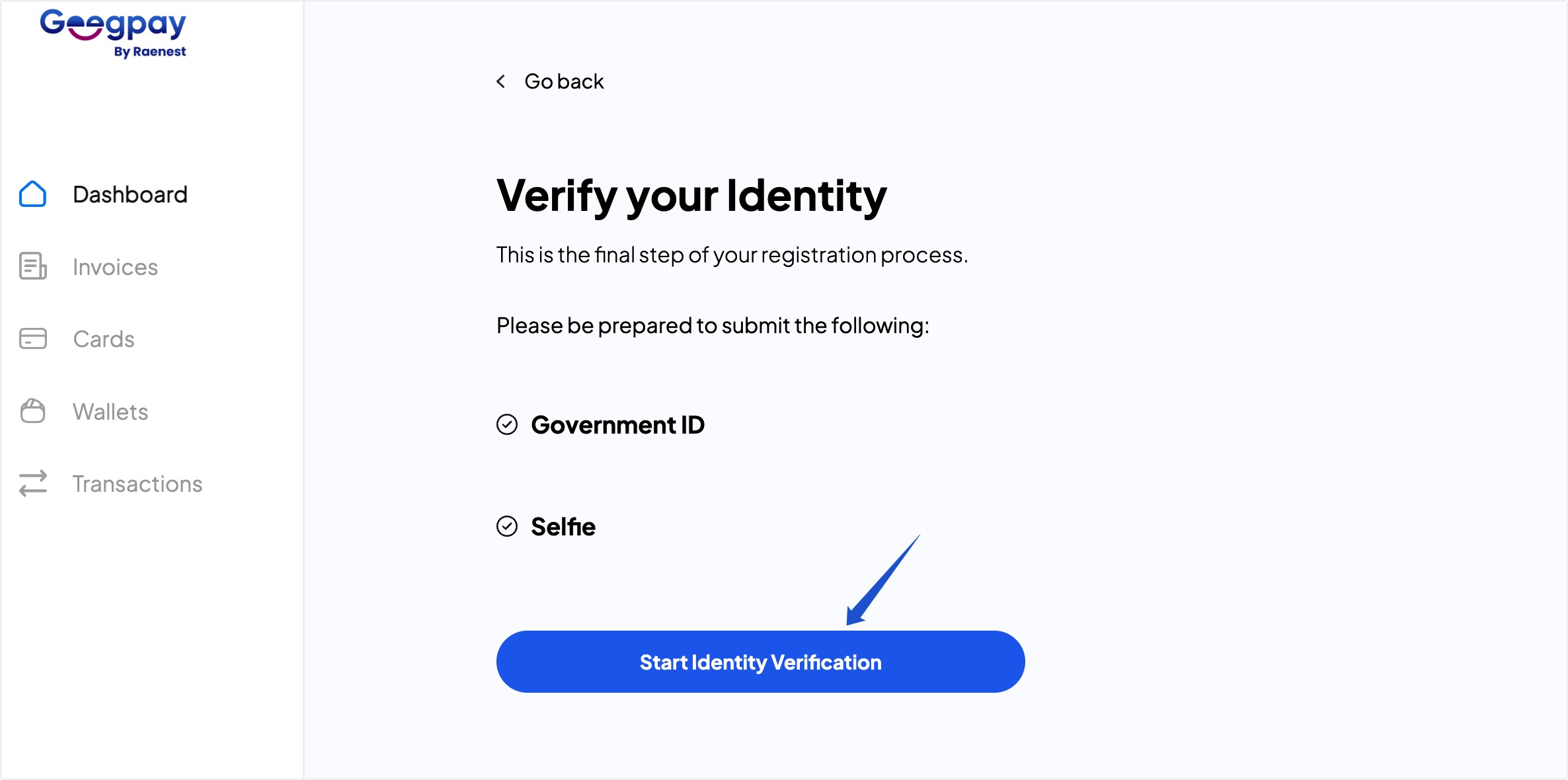 Start identity verification